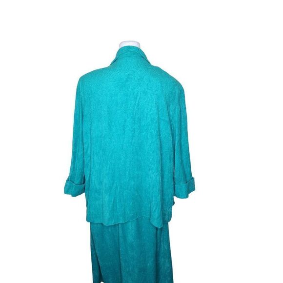 Lane Bryant Vintage 70s Terrycloth 2 Pce Belted Dress Set Womens Size 3XL Teal B - Picture 8 of 12
